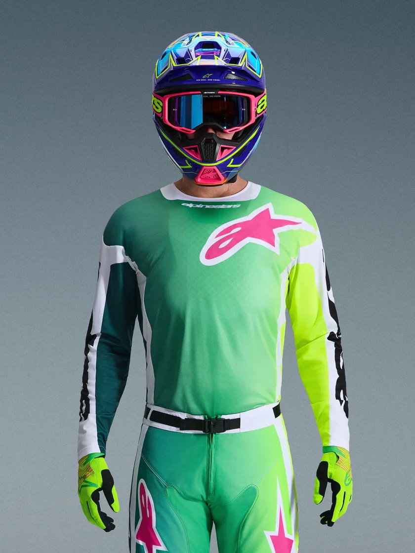 Camisa Alpinestars Racer Portl 26 Verde/Branco/Preto - Spinelli